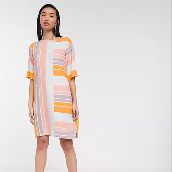 ASOS Curve Dresses & Skirts - Native Youth Relaxed Striped Mini Shift Dress